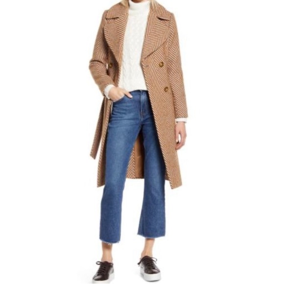 Halogen Jackets & Blazers - Halogen Atlantic x Pacific Herringbone Belted Coat